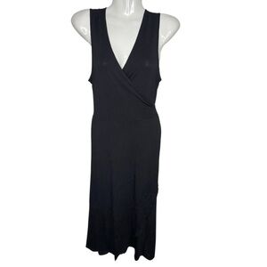 Gap | Sleeveless V Neck Wrap MIDI Dress black size Small